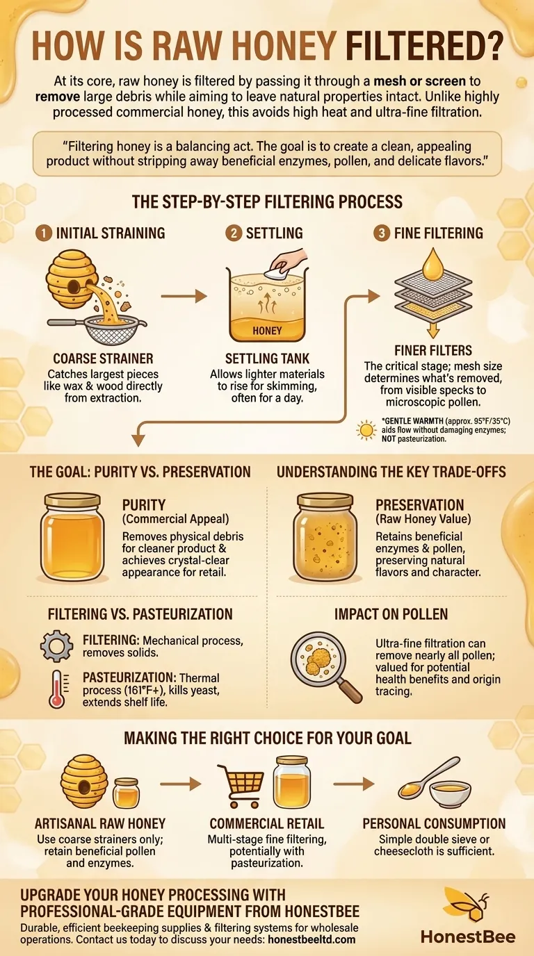 ¿Cómo se filtra la miel cruda? Una guía para la producción de miel limpia y natural Guía Visual