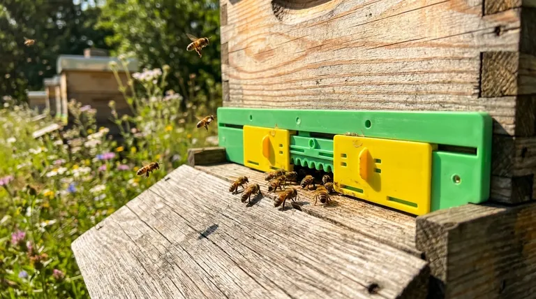 What is the function of an entrance reducer in a hive? Essential for Hive Defense & Climate Control
