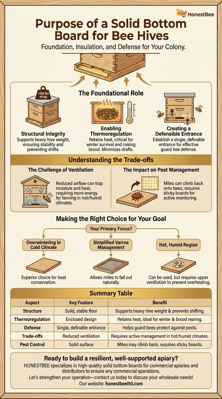 What is the purpose of a solid bottom board for bee hives? Enhance Hive Health and Winter Survival Visual Guide