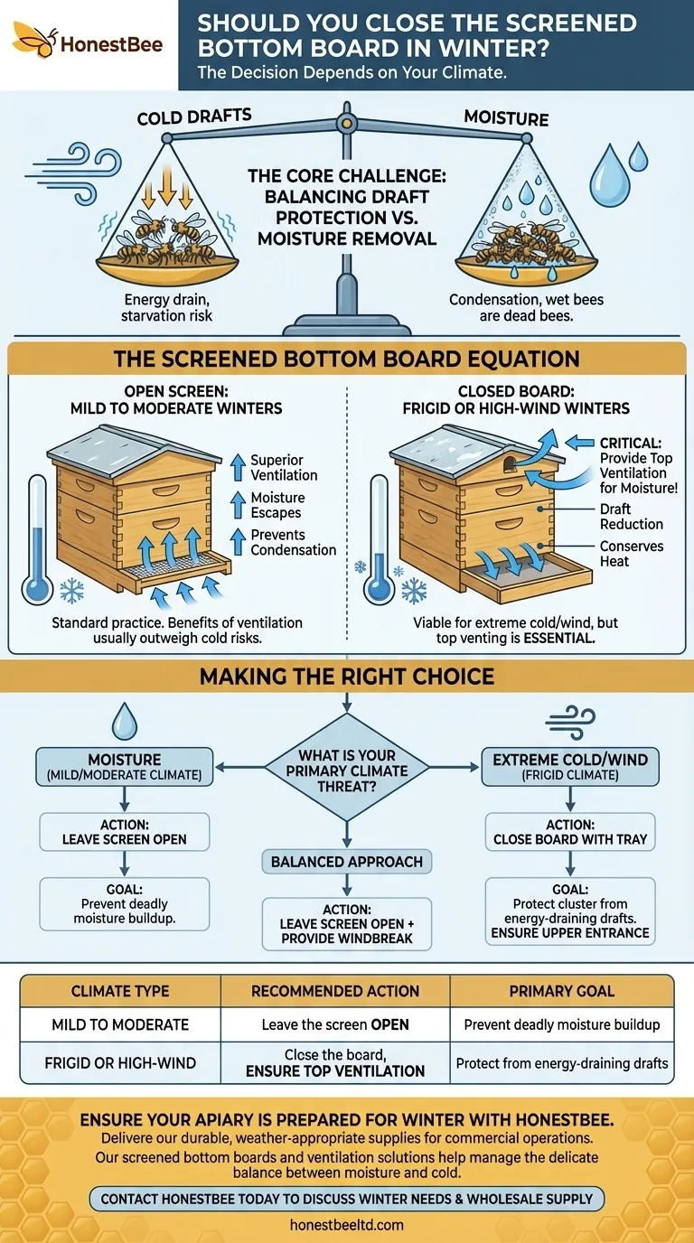 Should you close the screened bottom board in winter? A Guide to Beehive Winter Survival Visual Guide