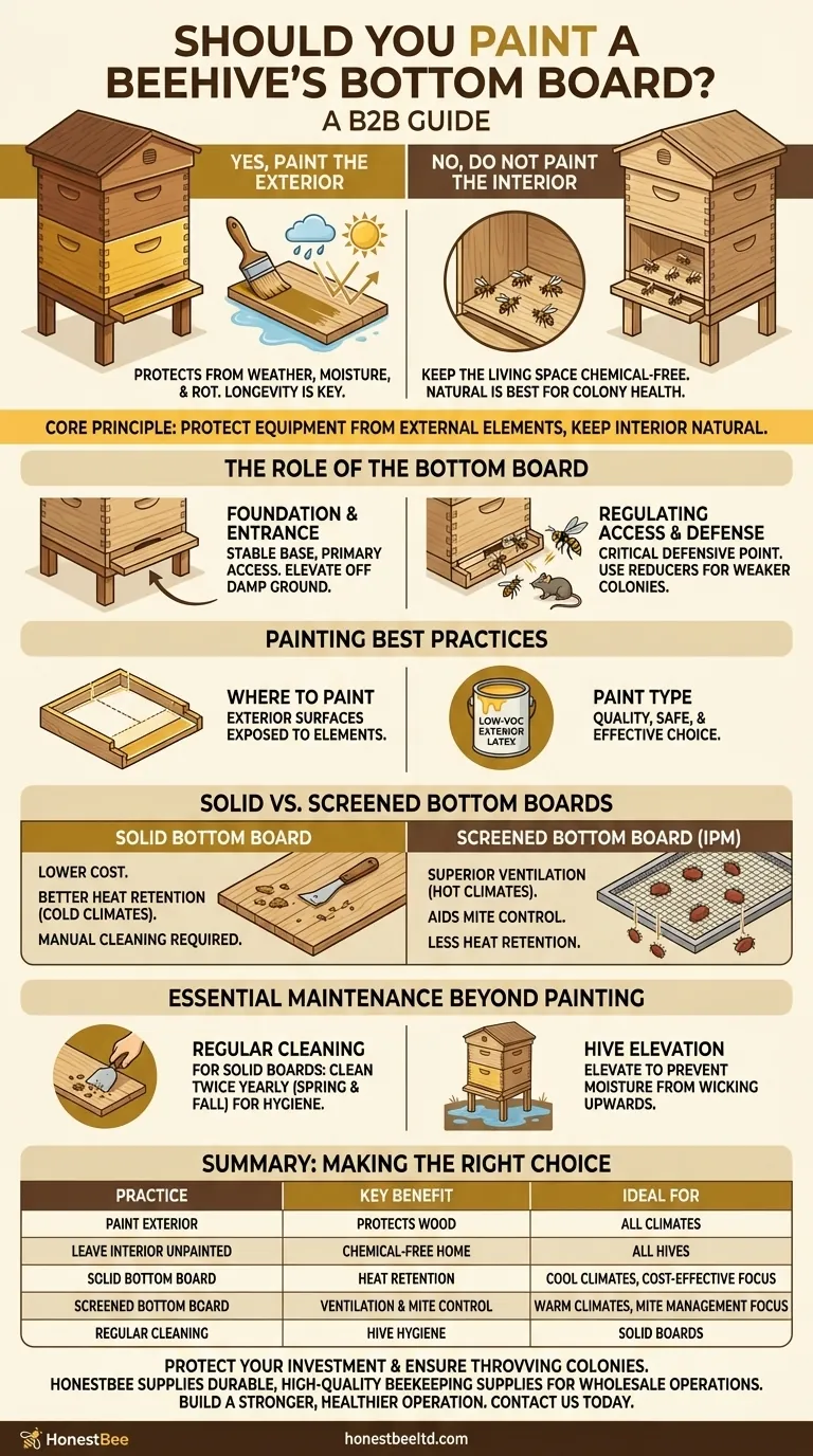 Should you paint the bottom board of a beehive? Essential Protection for Hive Longevity Visual Guide