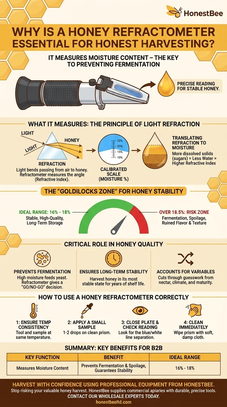 Por que um refratômetro de mel é essencial para a colheita de mel? Proteja sua colheita da deterioração Guia Visual
