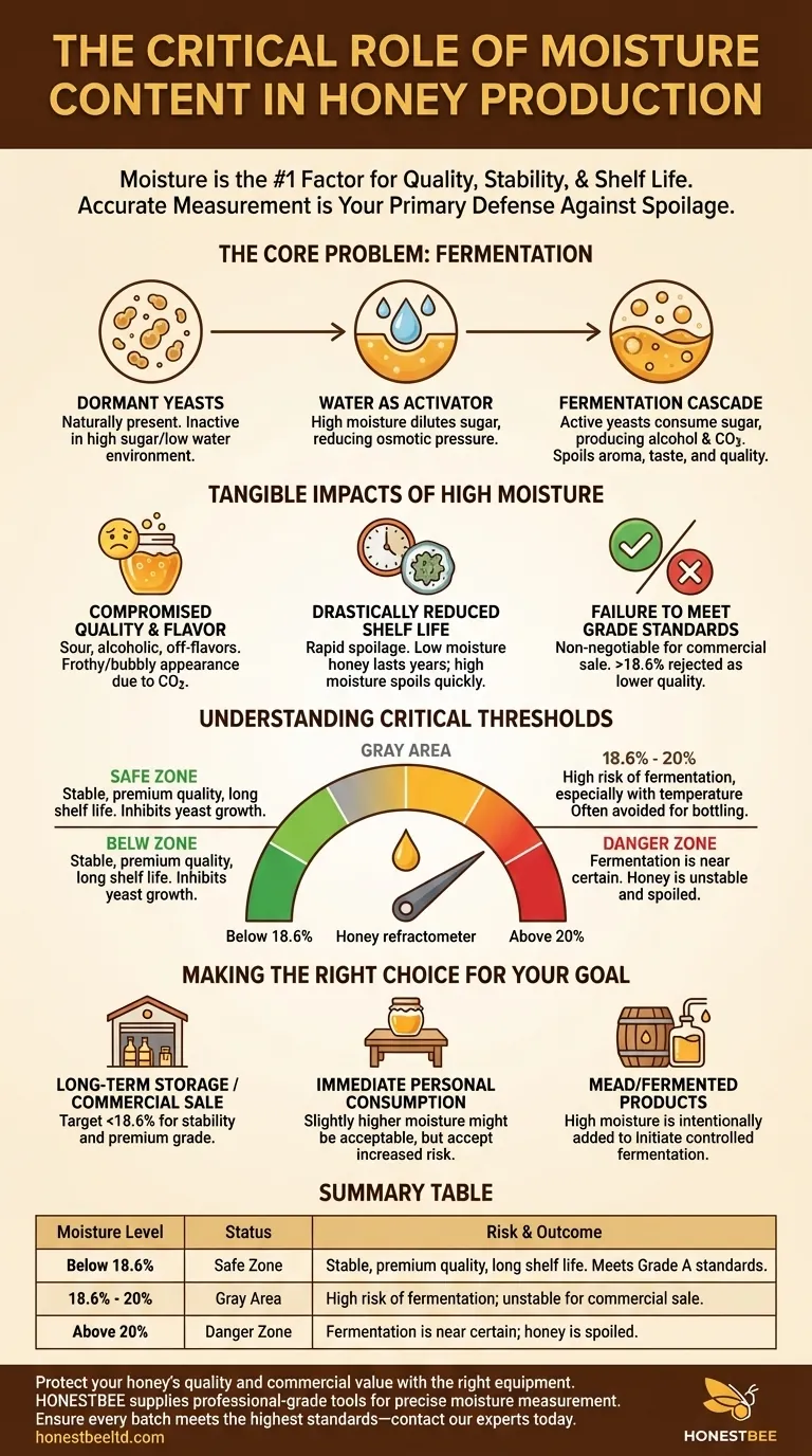 لماذا يعد قياس محتوى الرطوبة الدقيق أمرًا مهمًا في إنتاج العسل؟ منع التلف وضمان الجودة الممتازة دليل مرئي