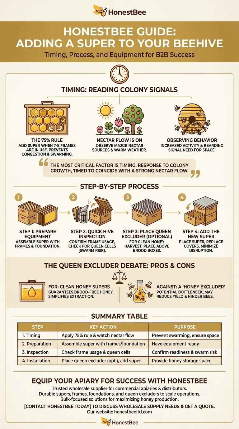 What are the steps to adding a super to a beehive? Boost Honey Yield & Prevent Swarming Visual Guide