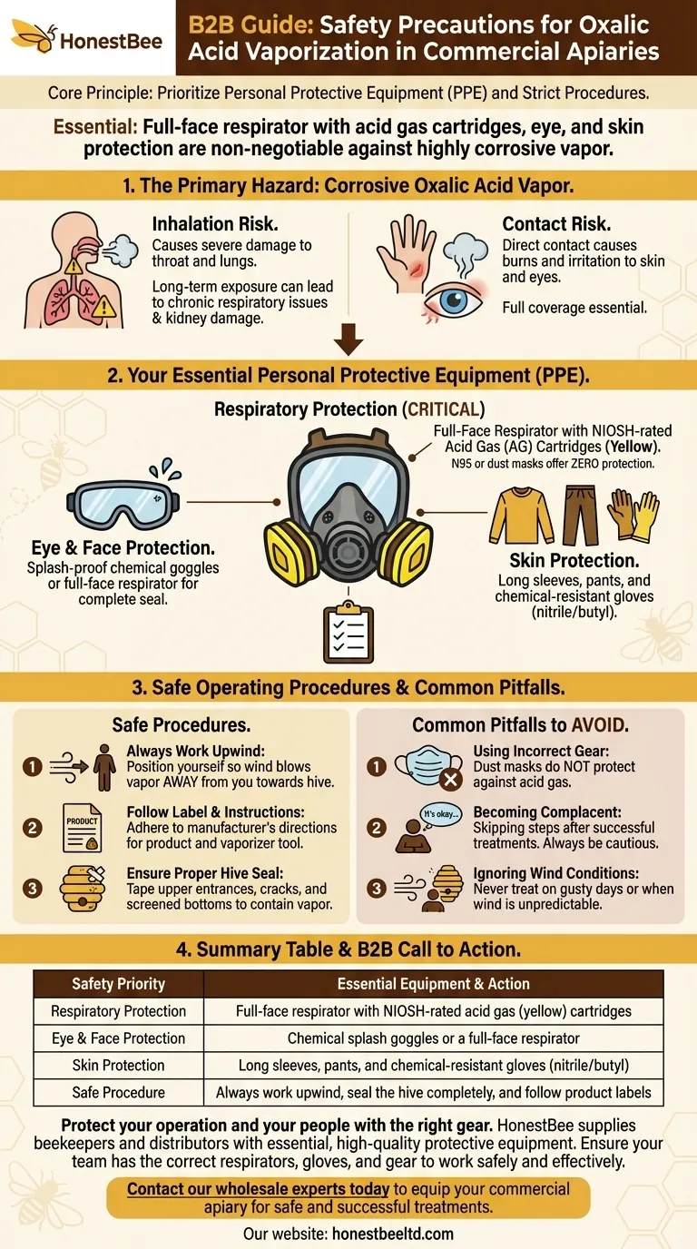What safety precautions should be taken during Oxalic Acid Vaporization? Essential PPE & Procedures Visual Guide