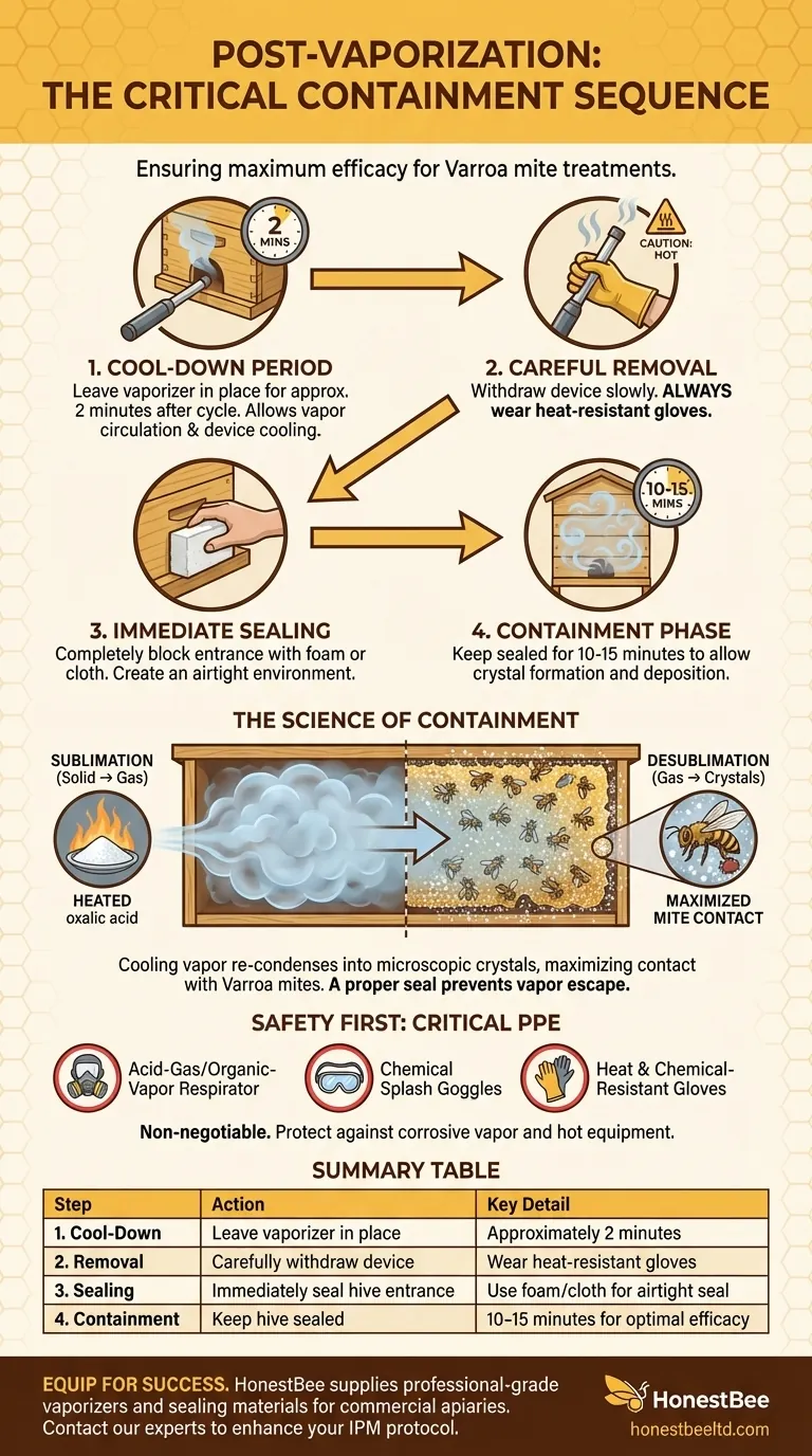 What should be done after applying the vapor? A Step-by-Step Guide to Sealing Your Hive Visual Guide