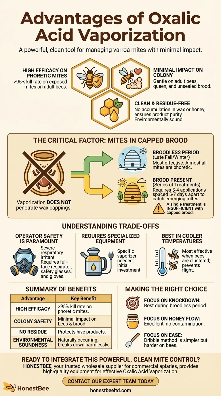 What are the advantages of Oxalic Acid Vaporization? A Clean, Effective Varroa Mite Treatment Visual Guide