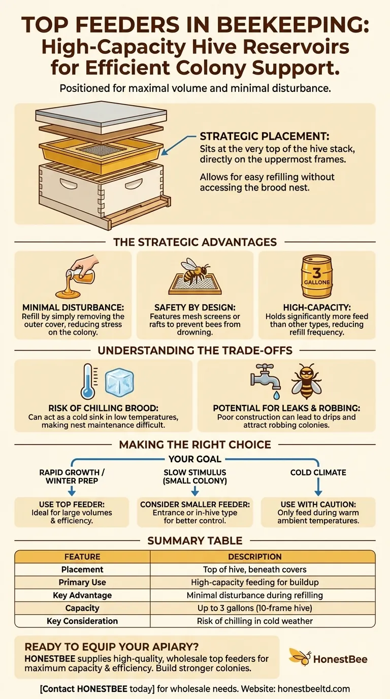 탑 피더란 무엇이며, 어디에 놓이나요? 고용량 벌통 급이 가이드 시각적 가이드