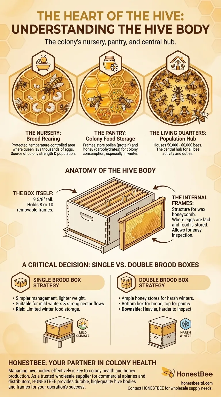 What is the role of the hive body in a beehive? The Foundation of a Thriving Colony Visual Guide