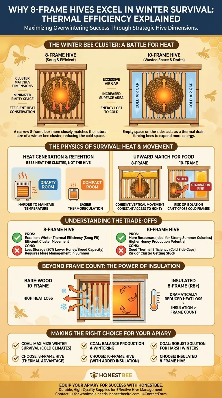 8프레임 벌통이 월동 생존에 더 좋다고 여겨지는 이유는 무엇일까요? 군집의 추위 저항력을 높이세요 시각적 가이드