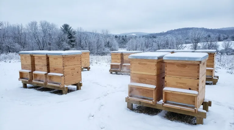 8프레임 벌통이 월동 생존에 더 좋다고 여겨지는 이유는 무엇일까요? 군집의 추위 저항력을 높이세요