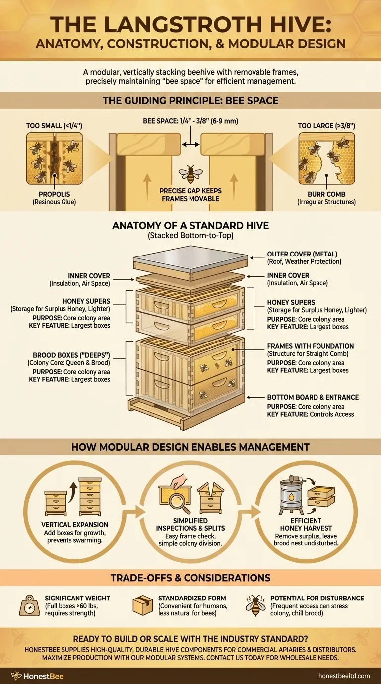 What is the Langstroth Hive and how is it constructed? Master Modern Beekeeping Visual Guide