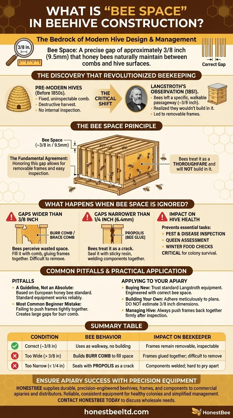 Cos'è lo 'spazio d'ape' nella costruzione degli alveari? La chiave per un apicoltura moderna e gestibile Guida Visiva