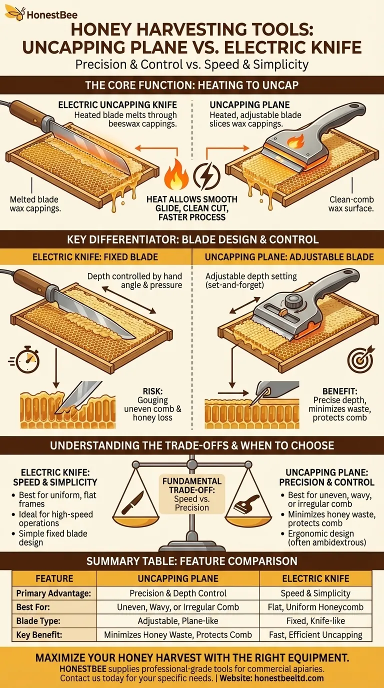디캡핑 플레인(uncapping plane)이란 무엇이며, 전기 나이프와 어떻게 다른가요? 양봉가를 위한 정밀도 대 속도 시각적 가이드
