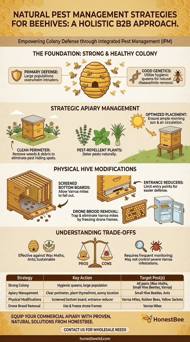 벌통을 위한 몇 가지 자연적인 해충 관리 전략은 무엇인가요? HONESTBEE와 함께 탄력적인 양봉장을 만드세요 시각적 가이드