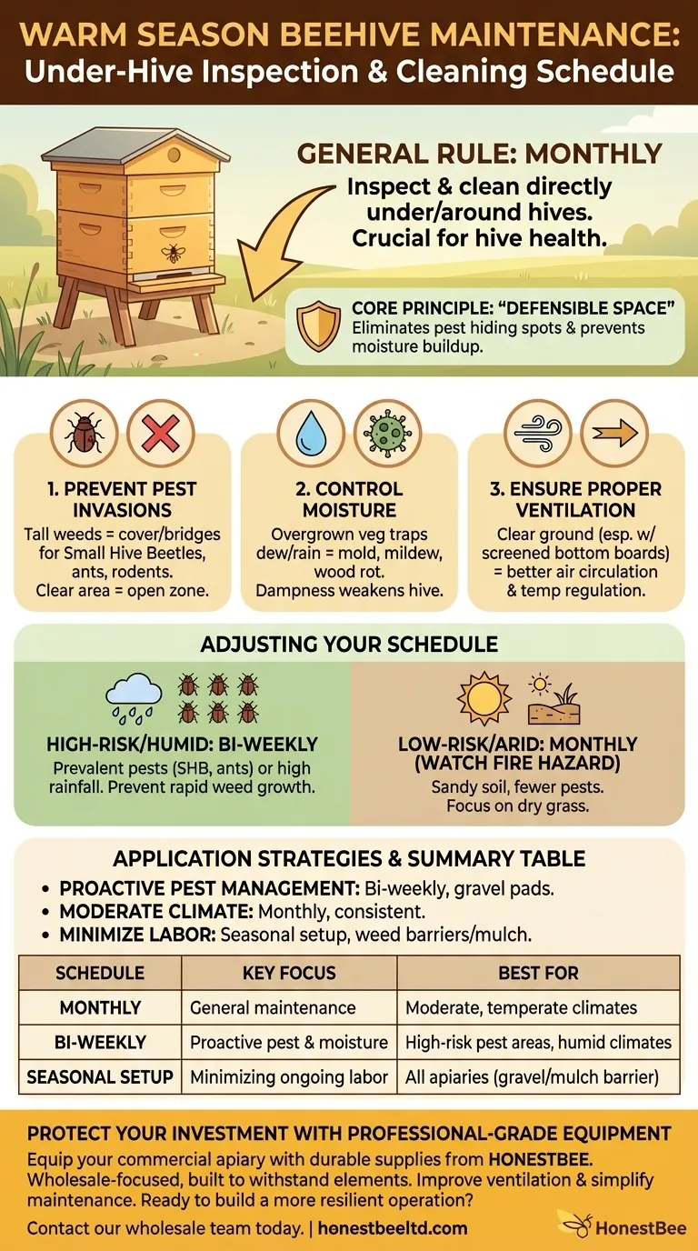 따뜻한 계절 동안 벌통 아래 공간은 얼마나 자주 검사하고 청소해야 합니까? 선제적 유지보수 가이드 시각적 가이드