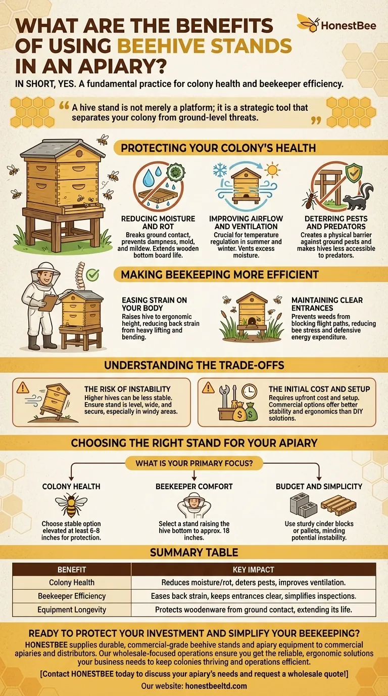 在蜂场中使用蜂箱架有什么好处？提升您的蜂群健康与效率 图解指南