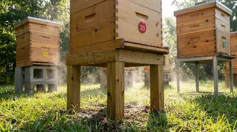 벌통 받침대가 벌통 내부의 습기를 줄이는 데 어떻게 도움이 될까요? 벌집을 습기와 질병으로부터 보호하세요