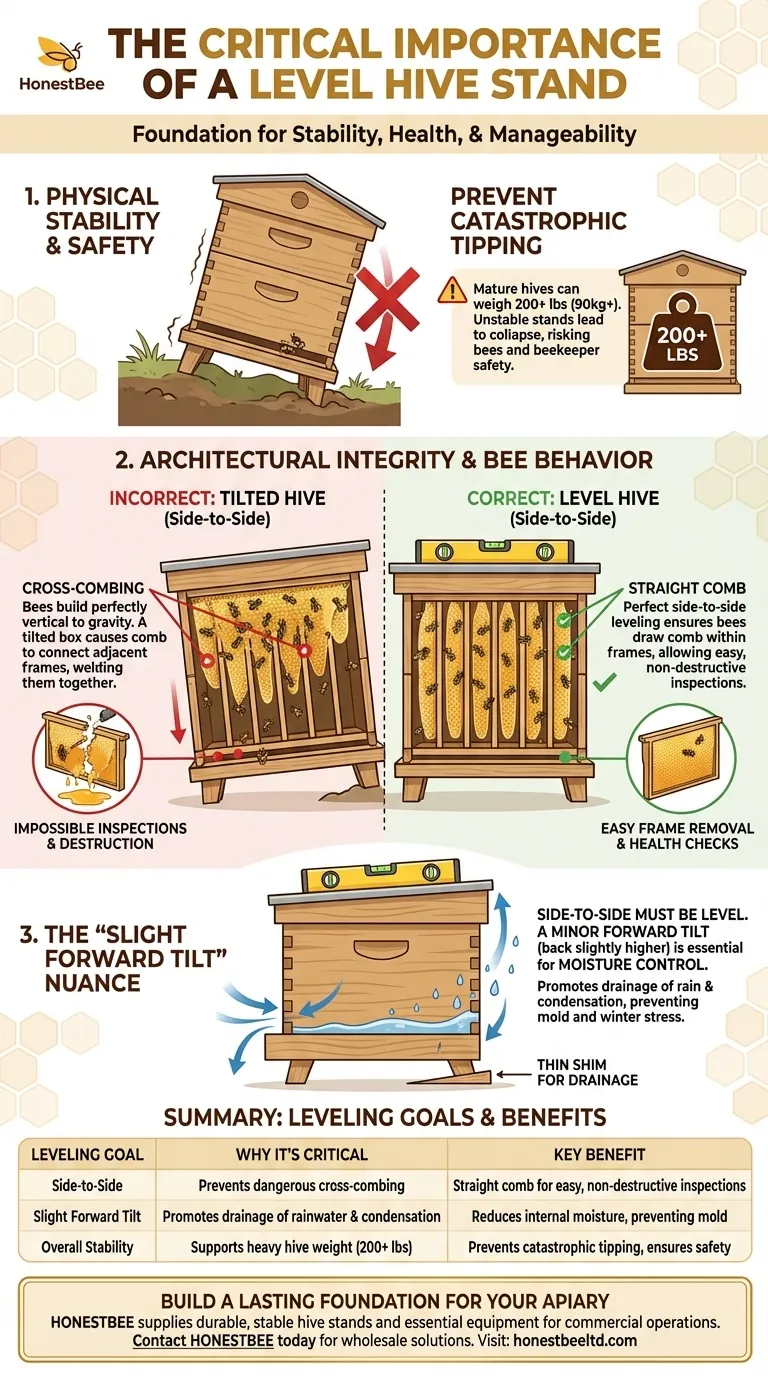 Why is it important to level a hive stand properly? Prevent Catastrophic Failure & Ensure Hive Health Visual Guide