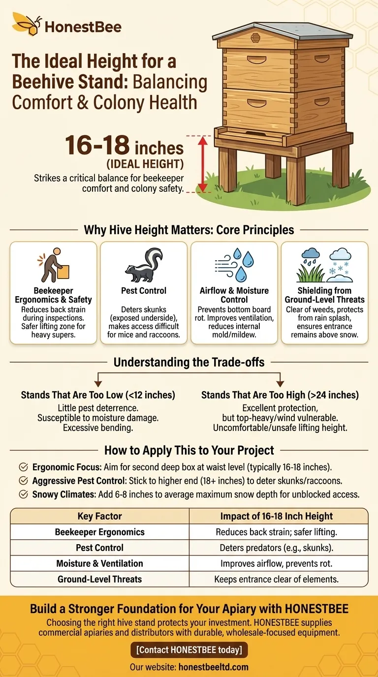 What is the ideal height for a beehive stand? Optimize for Health & Ergonomics Visual Guide