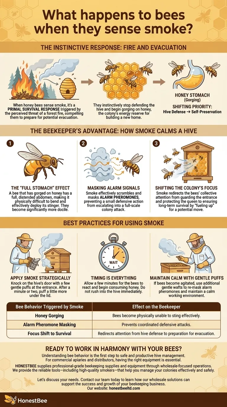 What happens to bees when they sense smoke? Unlock the Secret to Calm Hive Inspections Visual Guide