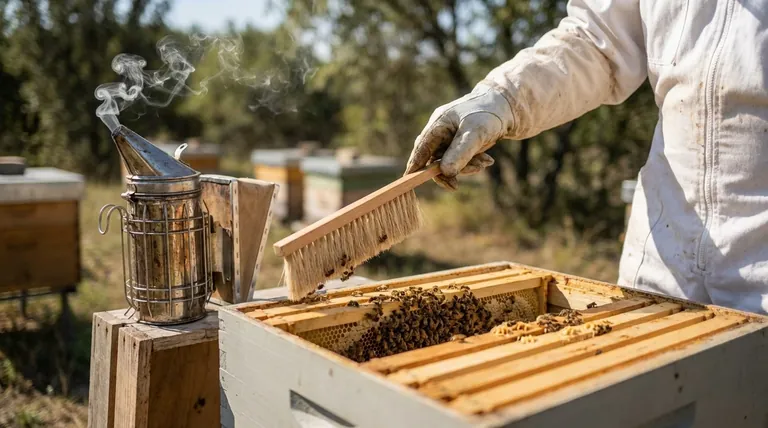 Quelle est l'efficacité des brosses comme alternative à la fumée dans les ruches ? Évitez d'agiter votre ruche