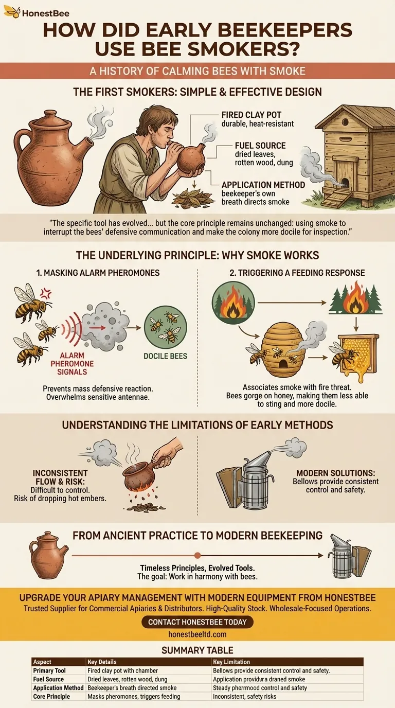 How did early beekeepers use bee smokers? Master Ancient Bee Calming Techniques Visual Guide