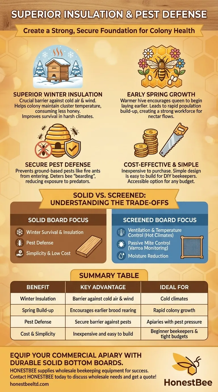솔리드 바닥판 사용의 이점은 무엇인가요? 벌통을 위한 뛰어난 단열 및 해충 방어 시각적 가이드
