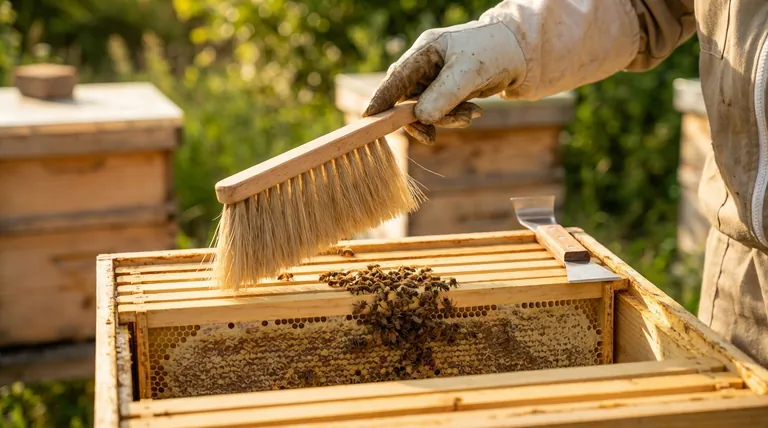 ¿Por qué es útil un cepillo para abejas durante las inspecciones apícolas? Para una gestión suave y precisa de la colmena