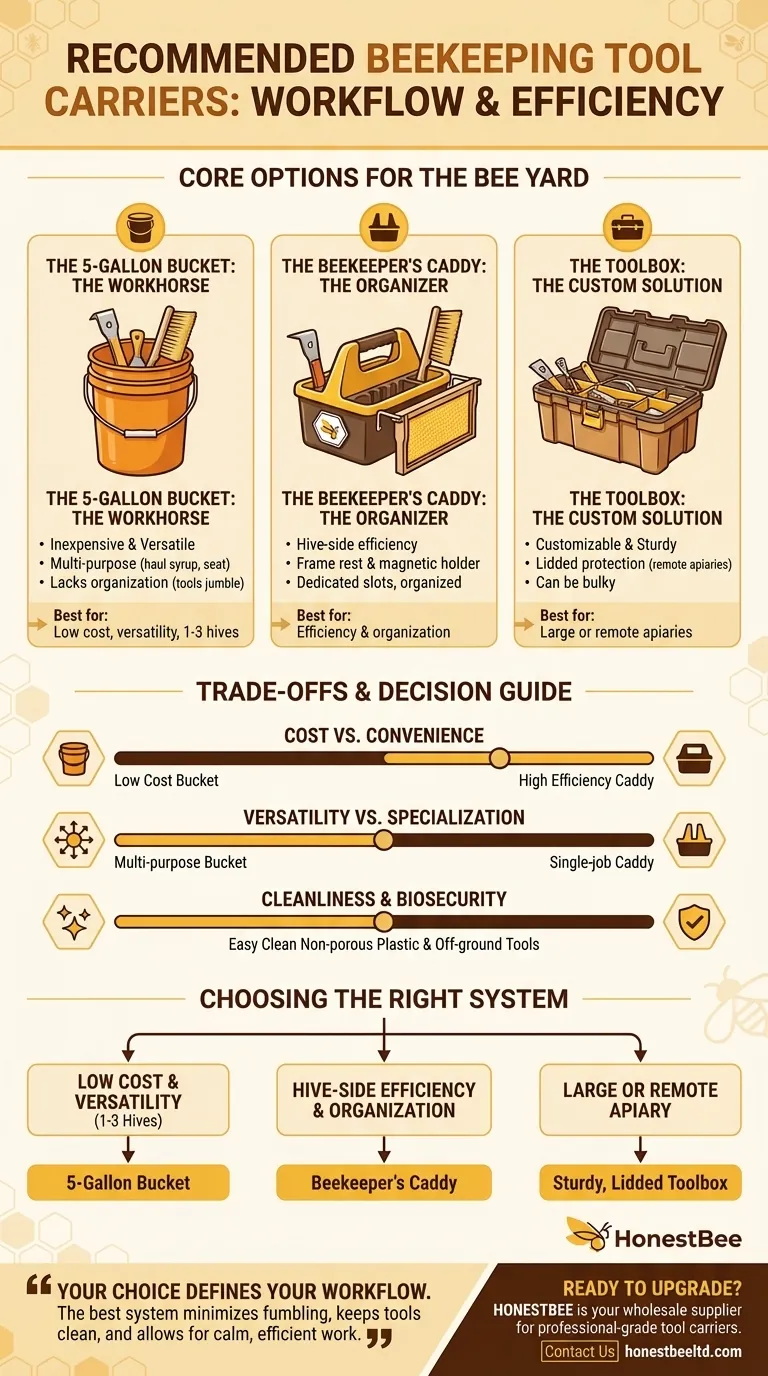 양봉 도구를 벌터로 운반할 때 권장되는 것은 무엇입니까? 벌통 주변 효율성 향상 시각적 가이드