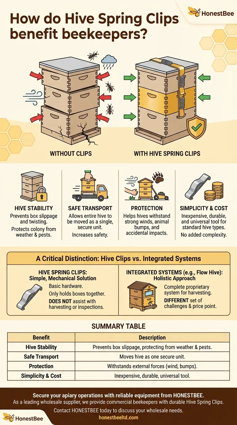 Comment les clips à ressort pour ruche (Hive Spring Clips) profitent-ils aux apiculteurs ? Sécurisation de la stabilité de la ruche et transport sûr Guide Visuel