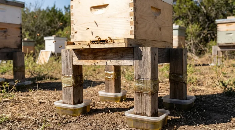 アリが巣箱に侵入するのを防ぐにはどうすればよいですか?効果的でミツバチに安全な防御策に関する養蜂家のガイド