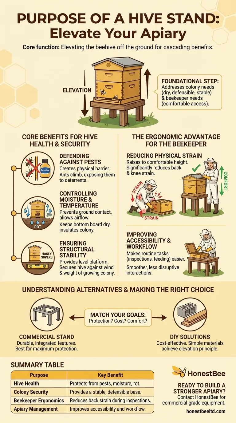 What is the purpose of using a hive stand? Elevate Your Hive for Health and Beekeeper Comfort Visual Guide