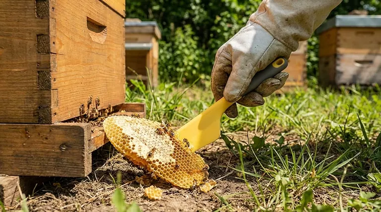 Why is it important to remove detached honeycomb pieces? Prevent Pests, Disease, and Robbing