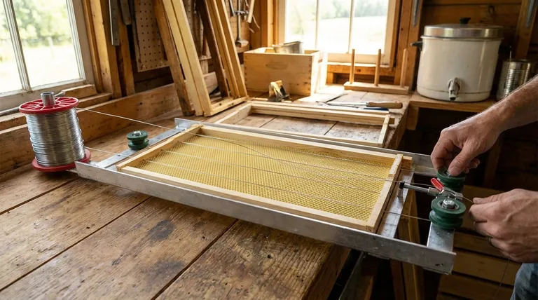 Qual é o propósito do gabarito de aramagem de quadros? Acelere a Aramagem de Quadros de Abelhas em Menos de 90 Segundos