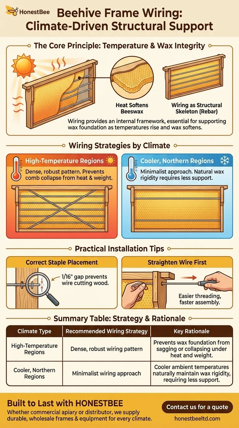 Quels facteurs déterminent la quantité de fil nécessaire dans les cadres de ruche ? Adaptez votre stratégie à votre climat Guide Visuel