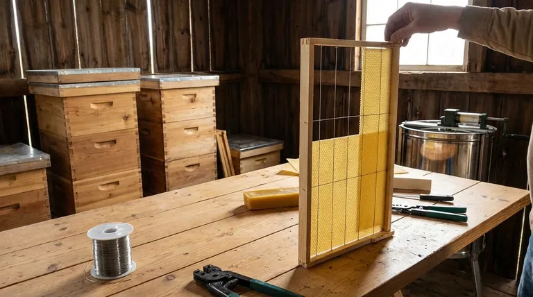 Каково назначение перекрестной проводки в рамках ульев? Предотвращение обрушения сотов в тяжелых медовых надставках