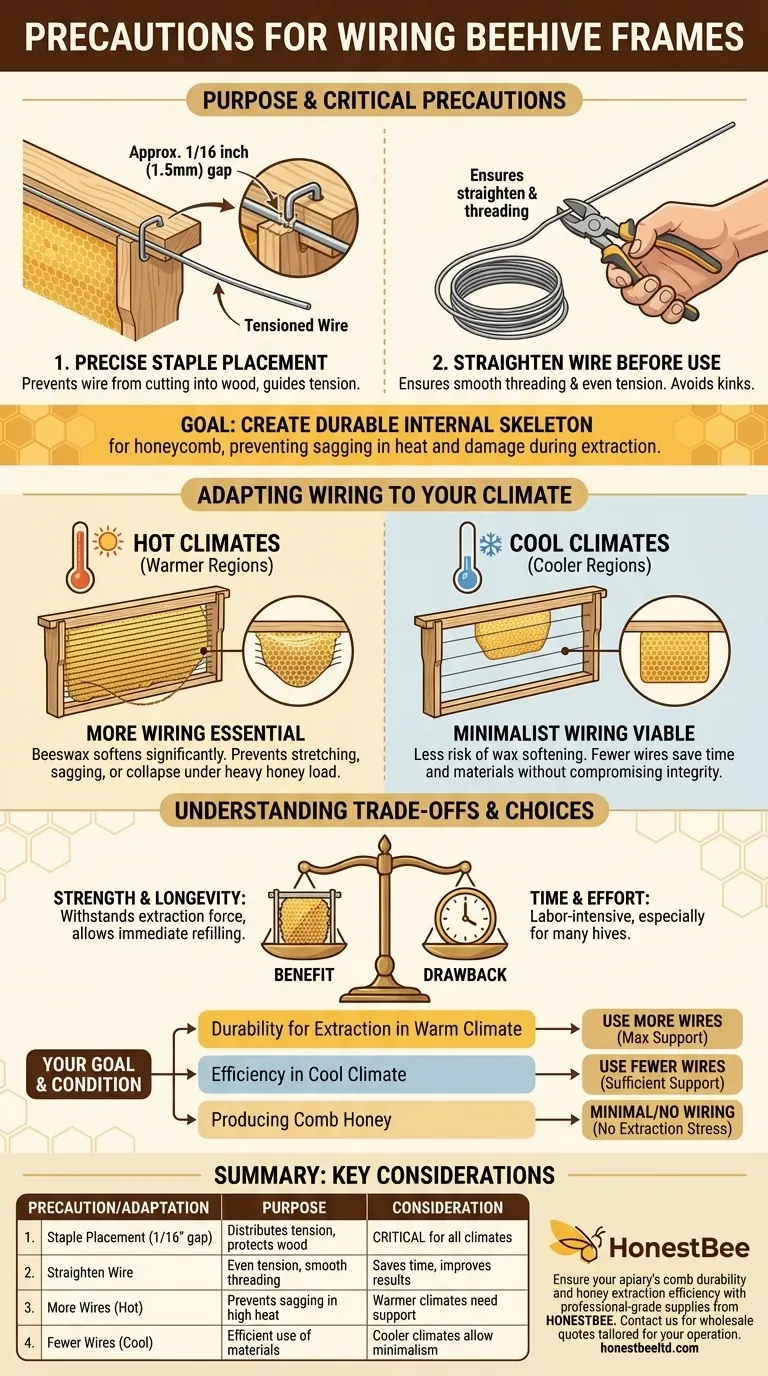What precautions should be taken when wiring beehive frames? Essential Steps for Comb Durability Visual Guide