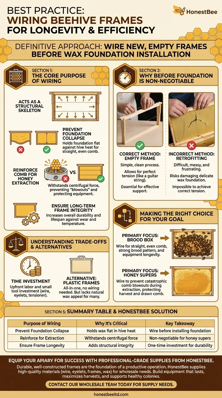 Qual è l'approccio consigliato per cablare i telaini? Guida essenziale per un favo forte e durevole Guida Visiva