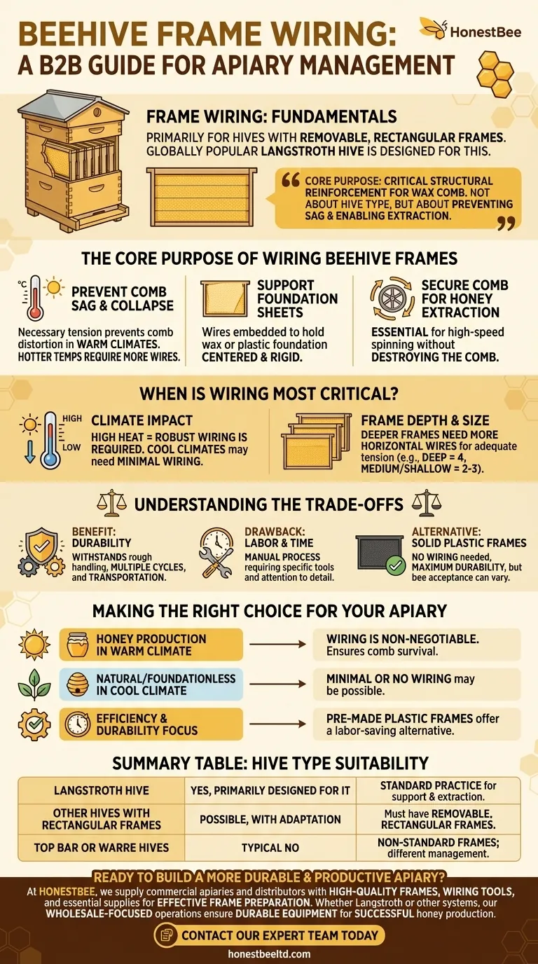 어떤 종류의 벌통 프레임에 와이어링을 할 수 있나요? 구조적 벌집 지지대 가이드 시각적 가이드
