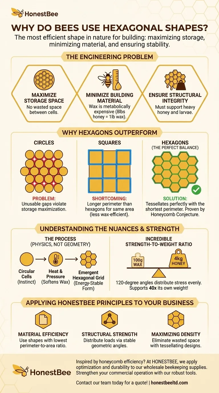 Why do bees use hexagonal shapes for their cells? A Masterclass in Natural Engineering Visual Guide