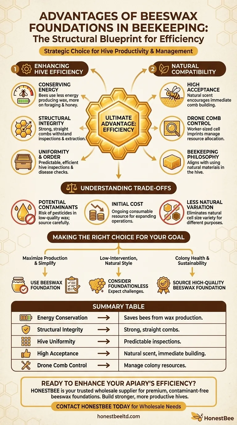 What are the advantages of using beeswax foundations? Boost Hive Productivity & Simplify Management Visual Guide