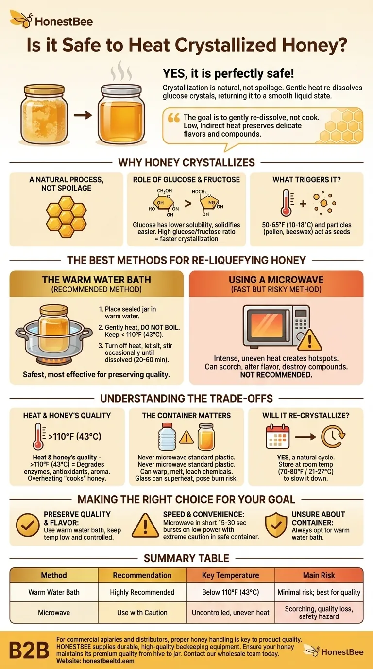 결정화된 꿀을 데워도 안전한가요? 꿀을 안전하게 액체 상태로 되돌리는 방법 시각적 가이드