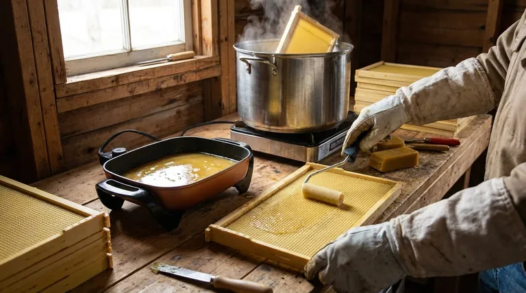 How can you coat plastic foundation sheets with beeswax? Boost Hive Acceptance with a Proper Wax Coating