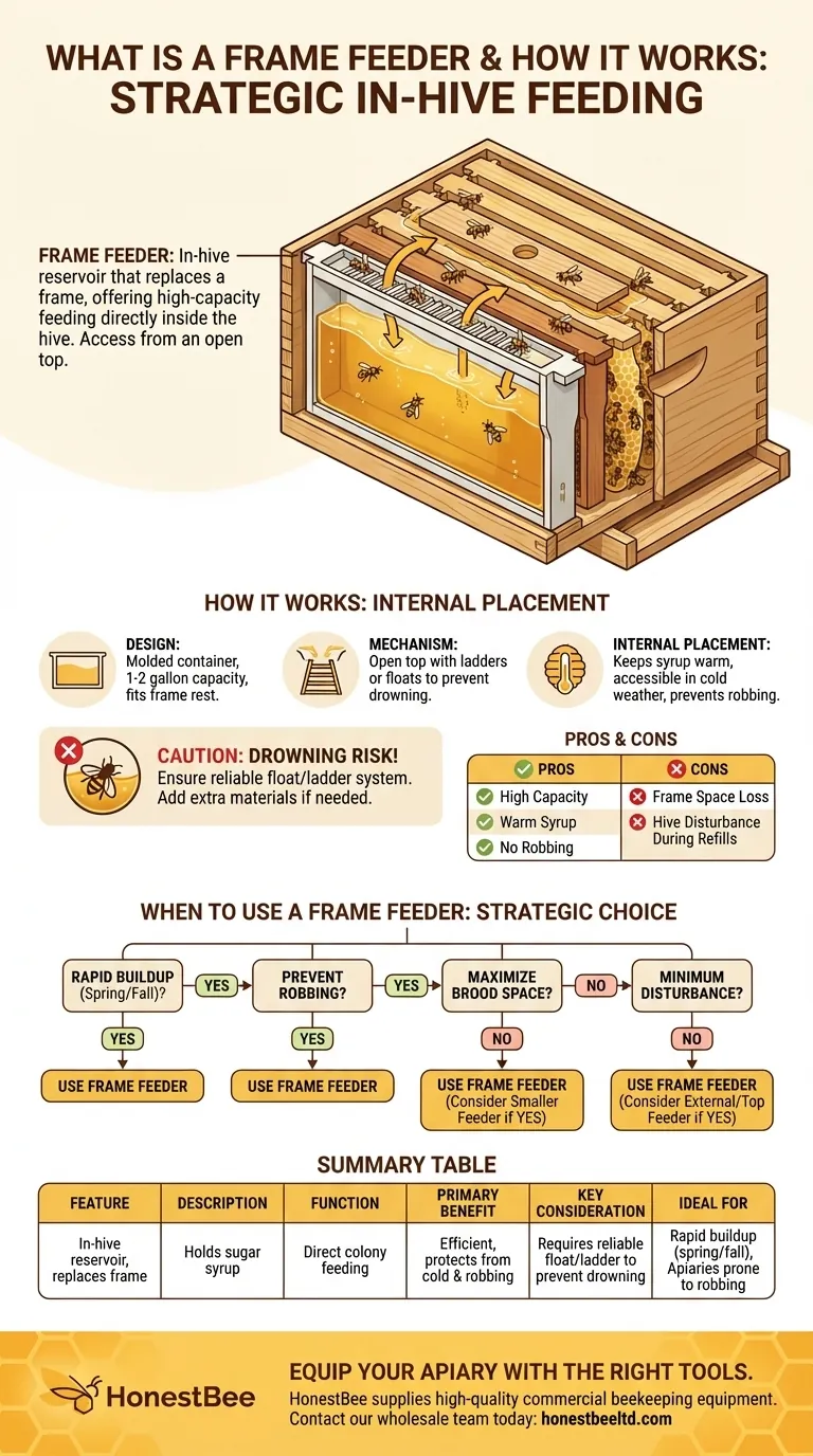 What is a frame feeder and how does it work? An Efficient In-Hive Feeding Solution Visual Guide