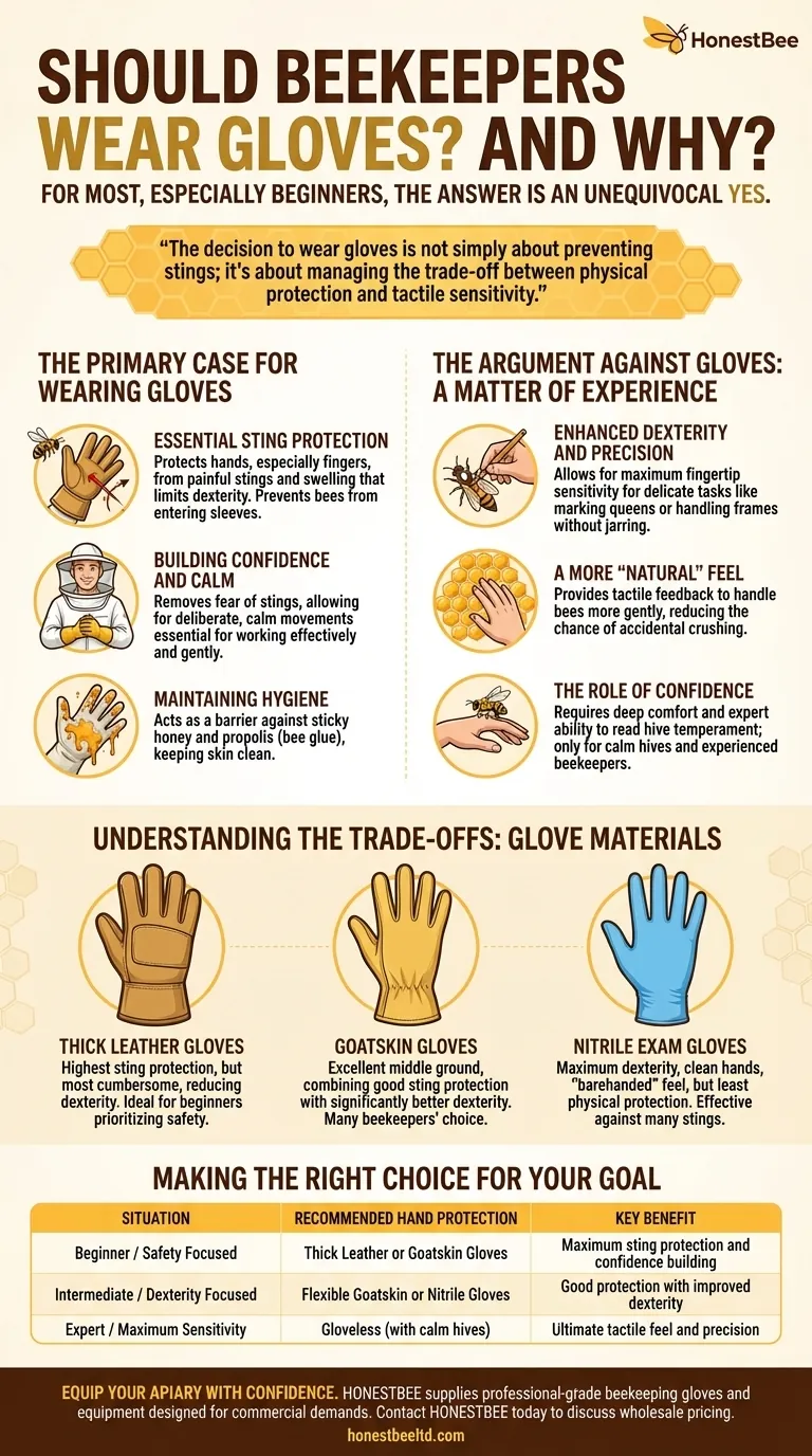 Should beekeepers wear gloves, and why? Essential Protection for Beekeepers Visual Guide