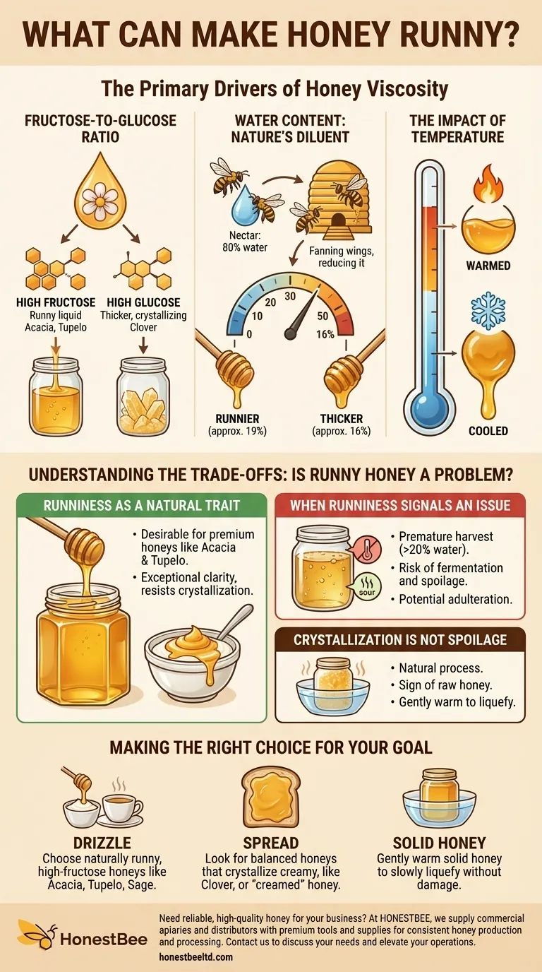 What can make honey runny? The Science of Sugar, Water, and Temperature Visual Guide