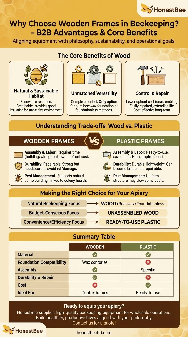 What are the advantages of using wooden frames in beekeeping? A Guide to Natural, Sustainable Hives Visual Guide