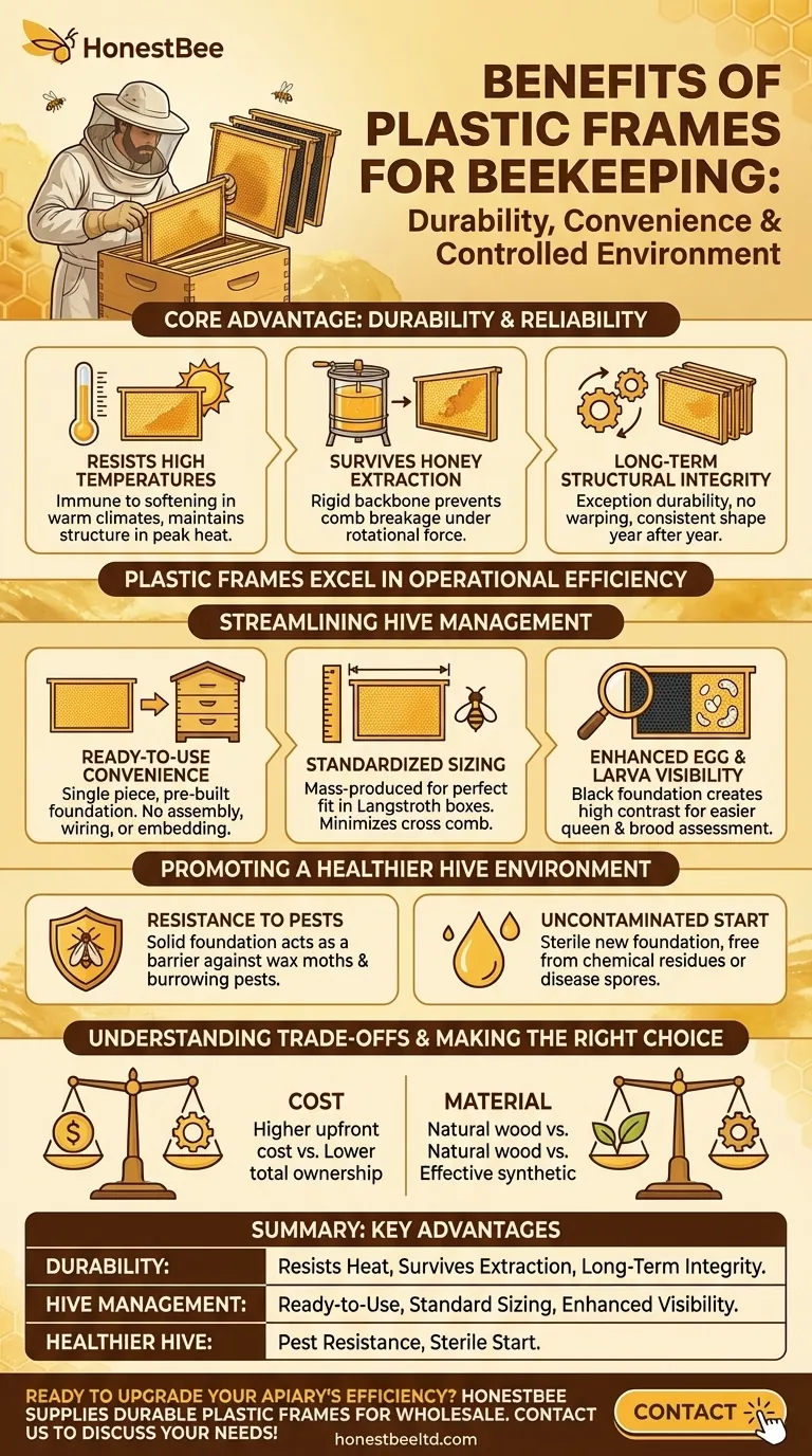 플라스틱 벌통 프레임의 이점은 무엇인가요? 탁월한 벌통 내구성과 효율성을 달성하세요 시각적 가이드