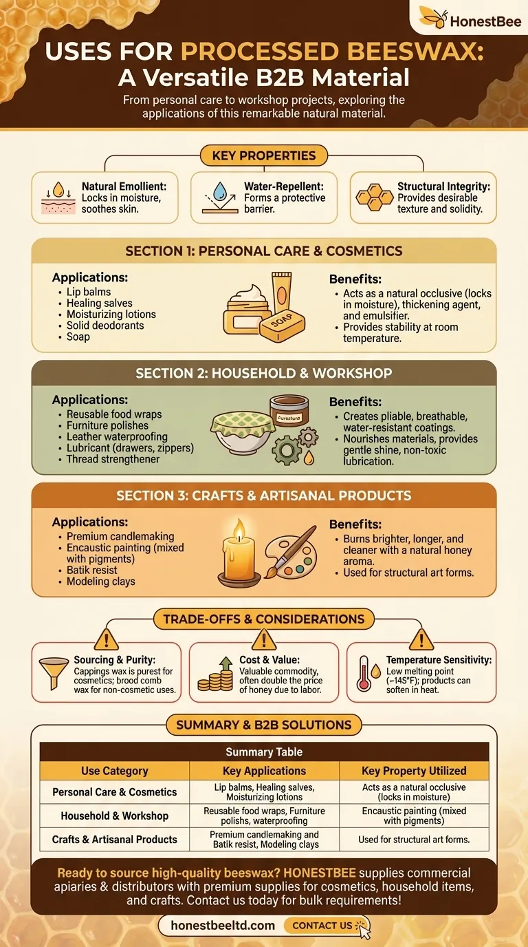 What are some uses for processed beeswax? Discover Its Versatility in Skincare, Crafts & Home Visual Guide